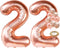 KatchOn, Rose Gold 22 Number Balloons - 40 Inch Foil Number Balloon for 22 Birthday Party Decorations