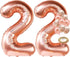 KatchOn, Rose Gold 22 Number Balloons - 40 Inch Foil Number Balloon for 22 Birthday Party Decorations