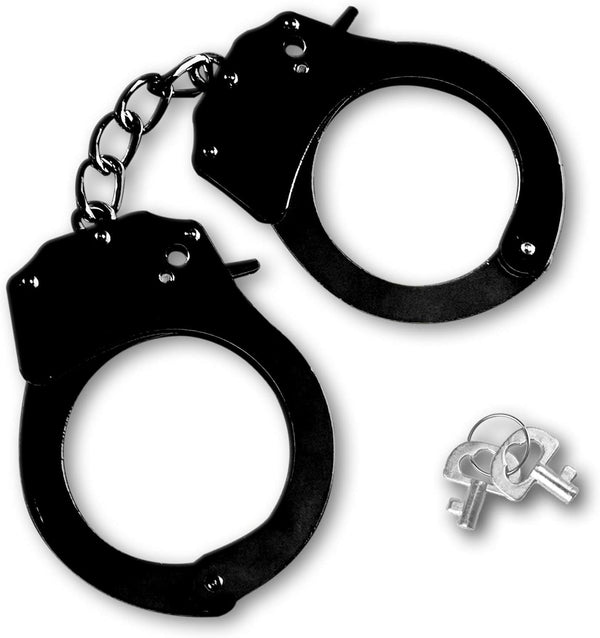 Metal Toy Handcuffs with Keys for Kids (Black)