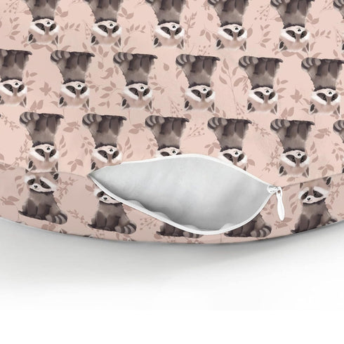 Vintage Raccoon Boho Leaves Baby Nursing Pillow Covers for Boy Girl Cute Raccoons Nursing Pillowcase for Breastfeeding