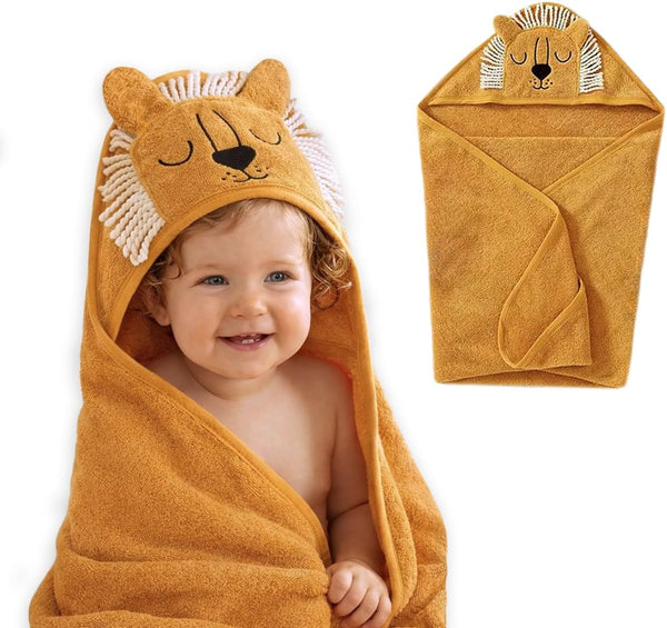 NOOVIA Baby Hooded Towel, Premium Cotton Bath Towel Toddlers 0-3 Years, Extra Large