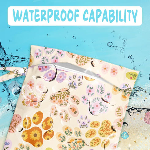 WINGTECA Dog Diaper Bag Reusable Wet Dry Bag for Swimsuit Towels Pool Dirty Yoga Gym Clothes Beach Vacation Essentials
