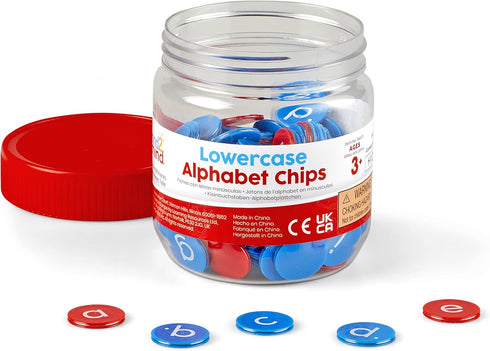 hand2mind Lowercase Alphabet Chips, Toddler Learning Letters for Spelling and Reading Tools for Kids