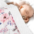 50 60 Inches Baby Blanket for Girls, Super Soft Double Layer Mink Blankets with Dotted Backing, Floral Newborn Nursery