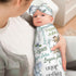 Nevaou Set Personalized Swaddle Blanket Boy Girl Newborn Essentials Custom Baby Name Blanket with Bow Headband and Hat