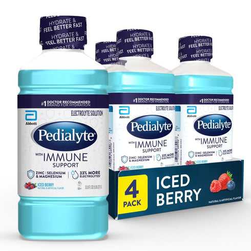 Pedialyte with Immune Support Electrolyte Solution, Hydration Drink with Zinc, Selenium, and