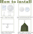 Green Bed Canopy, Hanging Round Dome Mosquito Net Curtains Tent Canopies Over Corner Cute Princess Style Decoration