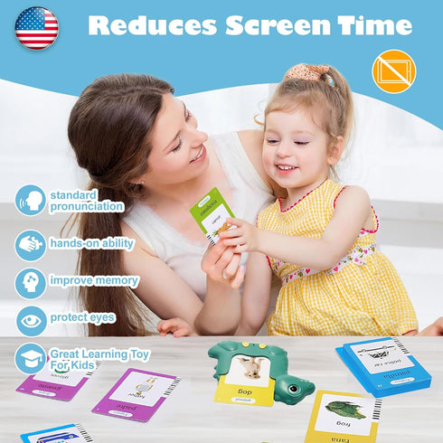 HUBFIVY 224 3-8, Dinosaur Talking Flash Cards Sight Words for Kids, Audible Educational Interactive Autism Sensory Toys