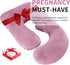 Wodsfay -65 Inch Pink-65inch) U-Shaped Pregnancy Pillow for Sleeping, Full Body Support for Back, HIPS & Belly