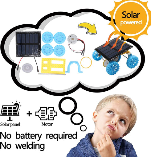 4 in 1 Solar Power & Electric Motor STEM Kits, Science Experiment Projects for Kids, DIY Educational Engineering