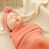 Trilly Set 12 Baby Swaddle Blanket with Turban - Coral Pink, Milestone Stickers for Girls - Newborn Swaddle Blankets