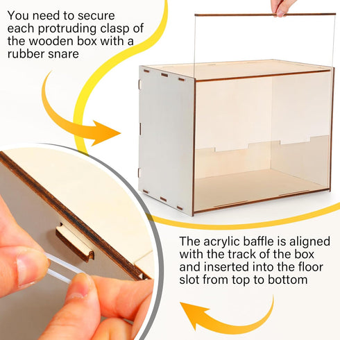 Memorywuu 14" 8.7" 10.6'' Wooden Diorama Box Large Display Case x x Wood Display Case Deep Shadow Box Frame