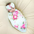 Galabloomer Flower Print Baby Swaddle Blankets Receiving Blanket Headband Set