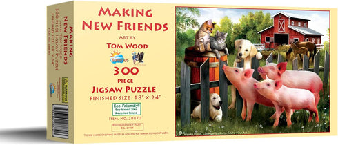 SUNSOUT INC Making New Friends, 300 pc Jigsaw Puzzle by Artist Tom Wood, Finished Size 18" x 24"