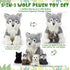 Honoson 5 Set 14 Inch Mommy 4 Pcs Wolf Plush Toy Wolf Stuffed Animal with Babies Soft Plushie for Boys Girls Birthday