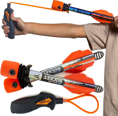 Toy Rocket Launcher for Kids: Outdoor Slingshot Rockets - Easter Gifts for Boys & Girls Ages 8 & Up, Basket Stuffers