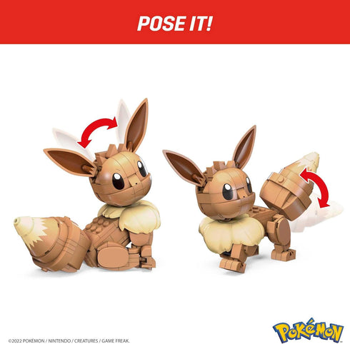 Build & Show Eevee Mega Pokémon Building Toys Set, 215 Pieces, 4 Inches Tall, Articulated for Kids