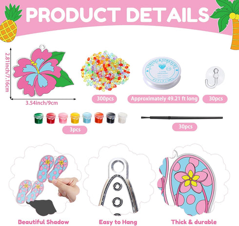 Dunzoom 30 Set Summer Summer Window Art Suncatchers Kits Beach Fruit DIY Suncatchers Craft Kits Make Your Own Paint
