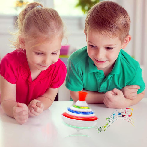 PATKAW Spinning Top, LED Gyroscope Music Toy, Flashing Spinning Tops for Kids Birthday Party Supplies