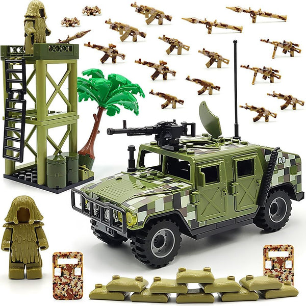 Military Toy Model Car Guard Tower - Weapon Pack Building Block Toys for Boys Age 6-12 Years (173pcs)