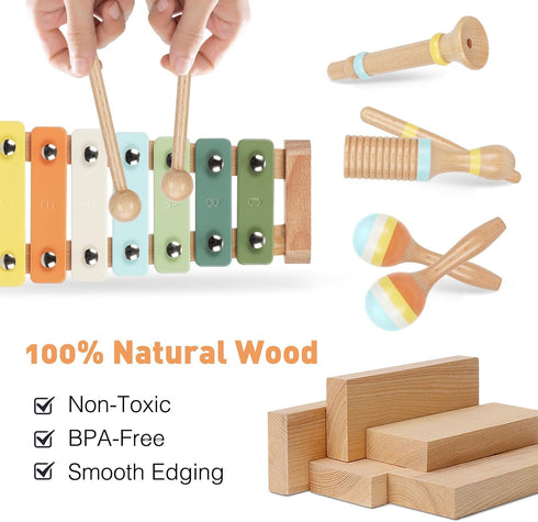 1 2 3 4 Set 1-2 2-3 3-4, Toys for Year Old Boys Girls, Musical Instruments for Toddler Age Baby Montessori Toy Gifts
