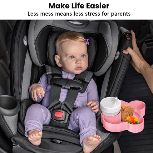 BlueOrigin Car Seat Snack Tray - Travel Tray for Kids Car Seat, Stroller, Booster and Anywhere with a Cup Holder