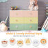 Home Wooden Drawer Knobs, Round Furniture Pull Handle 35mm with Screws for Kids Bedroom (6-Pack)