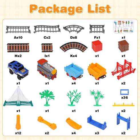 Set 5-8, 2 1 100+ 3 4 5 6 7 8+ Electric Train for Kids Ages in DIY Tracks Toy Dual-Layer Tracks with Light-Up Bridge