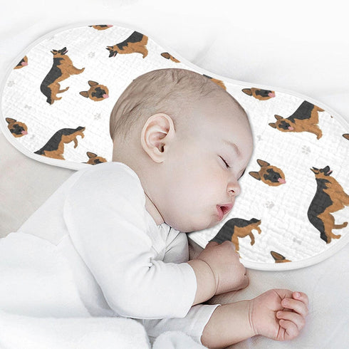 German Shepherd Dog Muslin Burp Cloths for Baby, 1 Pack, Soft 100% Cotton Washcloths