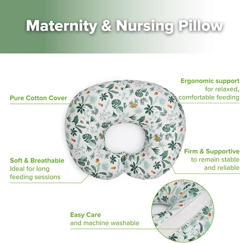 haakaa Nursing Pillow for Breastfeeding, Ergonomic Support for Mom & Baby, Soft Breathable Firm Baby Feeding Pillow