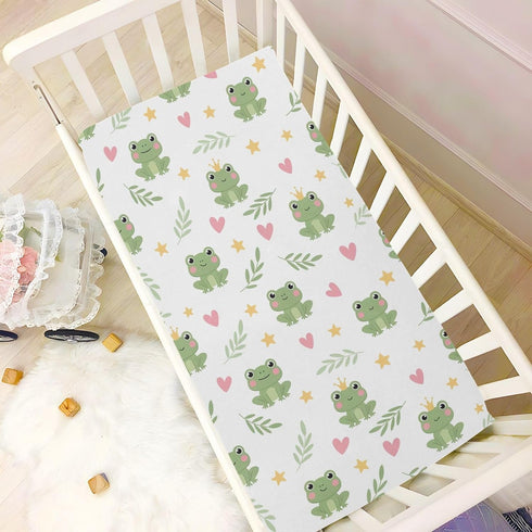 J JOYSAY Mattress,39 27 Frog Hearts Leaves White Fitted Crib Sheet for Boys Girls Baby Crib Bedding for Standard Crib x