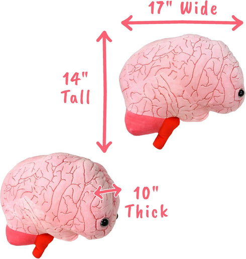 GIANTmicrobes Gigantic 17" Brain Organ Plush, Unique Brain Stuffed Animal Gift for Neurologist and Recovery