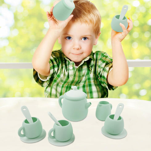 Set, Set 15 Set 3-6, MCGMITT Silicone Tea Tea Party for Little Girls Boys, Pcs BPA Free Dishwasher Safe Pretend Tea