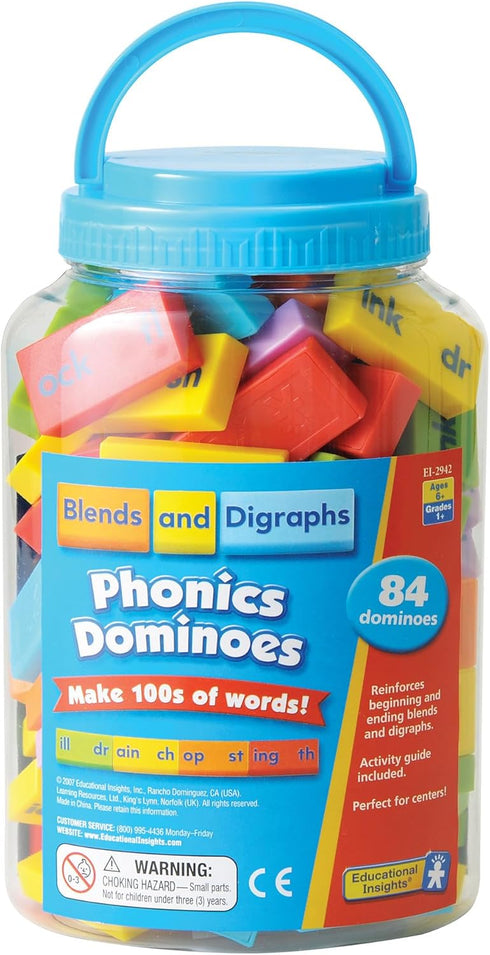 Educational Insights Phonics Dominoes Blends & Digraphs, Reading Learning Activities for Kids Ages 6+