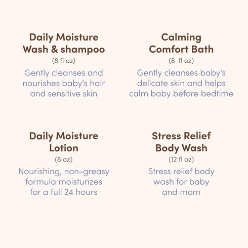 Mommy Set, 4 Aveeno Baby Bathtime Solutions & Me Gift Baby Wash & Shampoo, Calming Bath, Daily Moisturizing Lotion