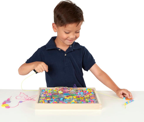 Melissa & Doug Created by Me! Bead Bouquet Deluxe Wooden Bead Set with 220+ Beads for Jewelry-Making, Multicolor, 9½