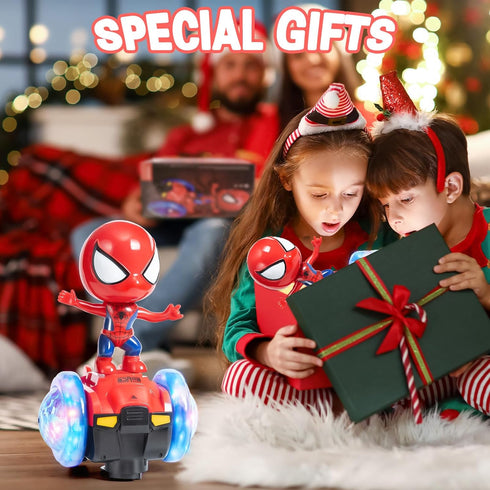 Dancing Spider Robot Toys, Spin Interactive Toy Car with Colorful Flashing Lights & Music