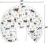 Watercolor Cows Boho Leaves Baby Nursing Pillow Covers for Boy Girl Cow Cattle Breeds Green Leaves Nursing Slipcovers
