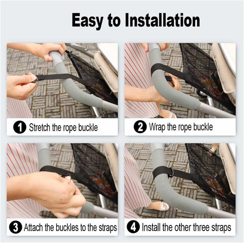 KALDEHVEST Universal Stroller Organizer, Universal Baby Stroller Hanging Mesh Pocket with Detachable Straps, Infant