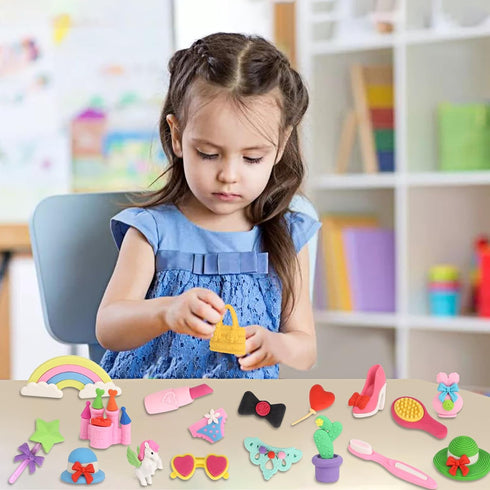 72 Pcs Erasers for Kids, Mini Pencil Eraser Bulk Classroom Prizes, Fun Puzzle Erasers for Back to School Supplies
