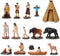 15Pcs Native American Figurines Set - Historical Miniature Indian Figures with Accessories for Decoration
