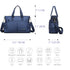 Mommy ROYALFAIR Diaper Bag Tote Bag for Toddler Messenger Tote Diaper Bags Purse with Stroller Hook (Medium,Navy Blue)