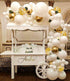 108pcs White Gold Balloon Garland Arch Kit, 5, 10 Inch 12" White Gold Confetti Balloons for Party Decorations
