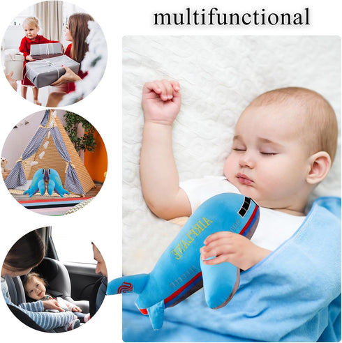 15.7 inches Stuffed Airplane Plush Toys Blue Plane Pillow,Gifts for Kids Adults