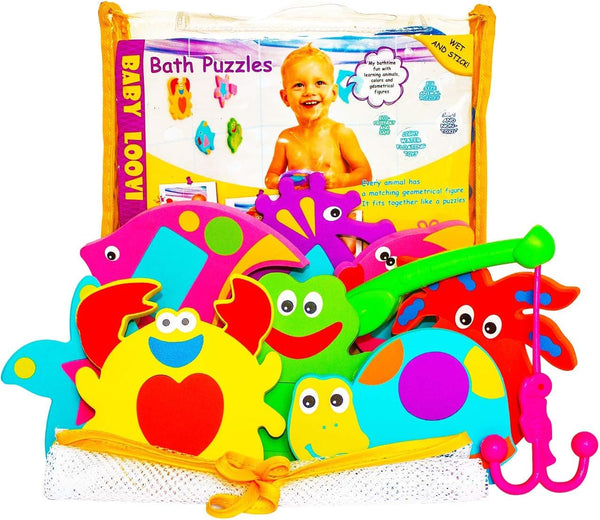Foam Bath Toys - 100% Non-Toxic Floating Puzzles Animals - Early Learning