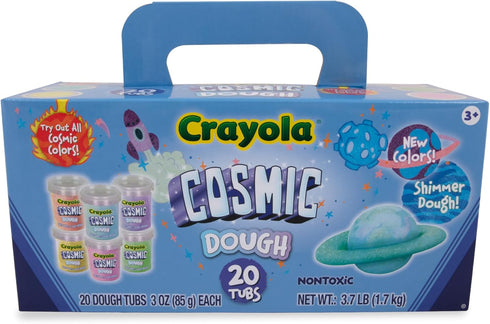 Crayola Dough - Cosmic Play Dough | 20 Tubs of 3oz Non-Toxic Modeling Compound in 6 Cosmic Colors