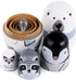 Yoption 5Pcs Handmade Wooden Russian Matryoshka Dolls Set for Kids - Polar Bear Penguin Nesting Toy Gift