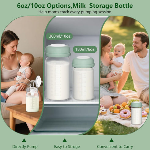 BDICOVE 10oz S1 S2 22oz 4 Packs Breastmilk Storage Bottles Collection Bottles, Wide-Neck Breast Milk Container