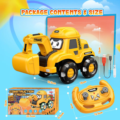 Toyjolka 2 3 4 5 6 2-6 Toddler Remote Control Car with Flashing Light Wheels for Year Old Boys Girls, USB Rechargeable