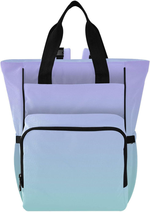 SPRIPORT Purple Green Gradient Diaper Bag Backpack for Baby Boys Girls Baby Essentials